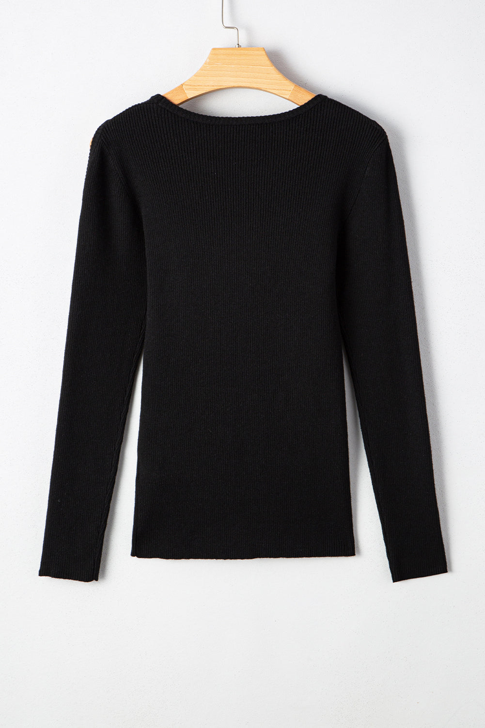 Ribbed Knit Cold Shoulder Sweater