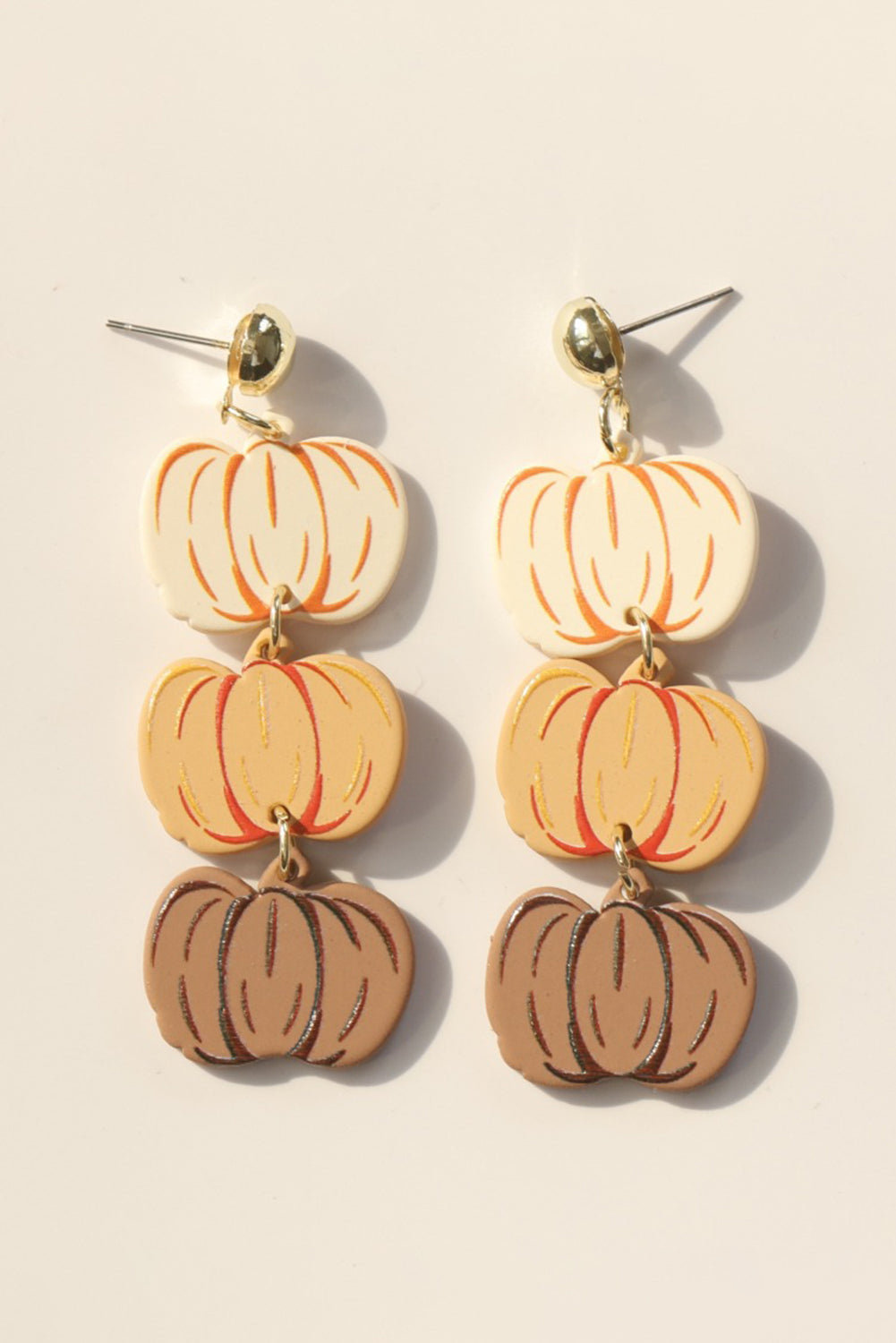 Acrylic Pumpkin Stack Stud Earrings
