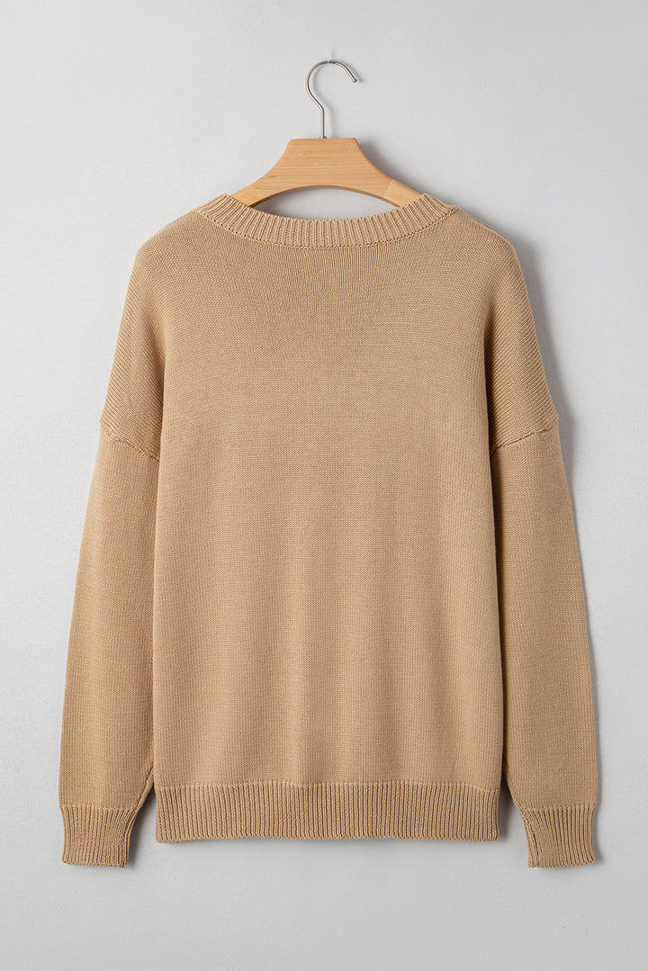 Merry Colorful Dot Detail Christmas Dolman Sweater