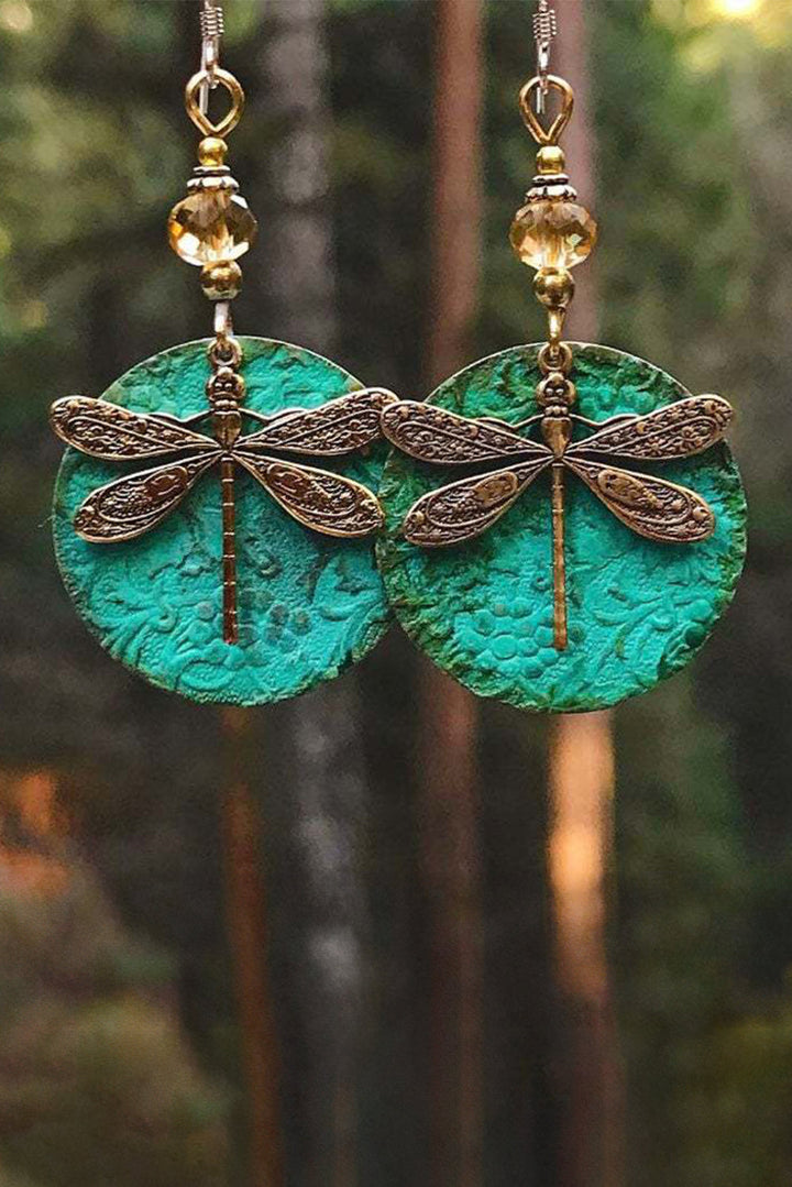 Retro Dragonfly Hook Drop Earrings