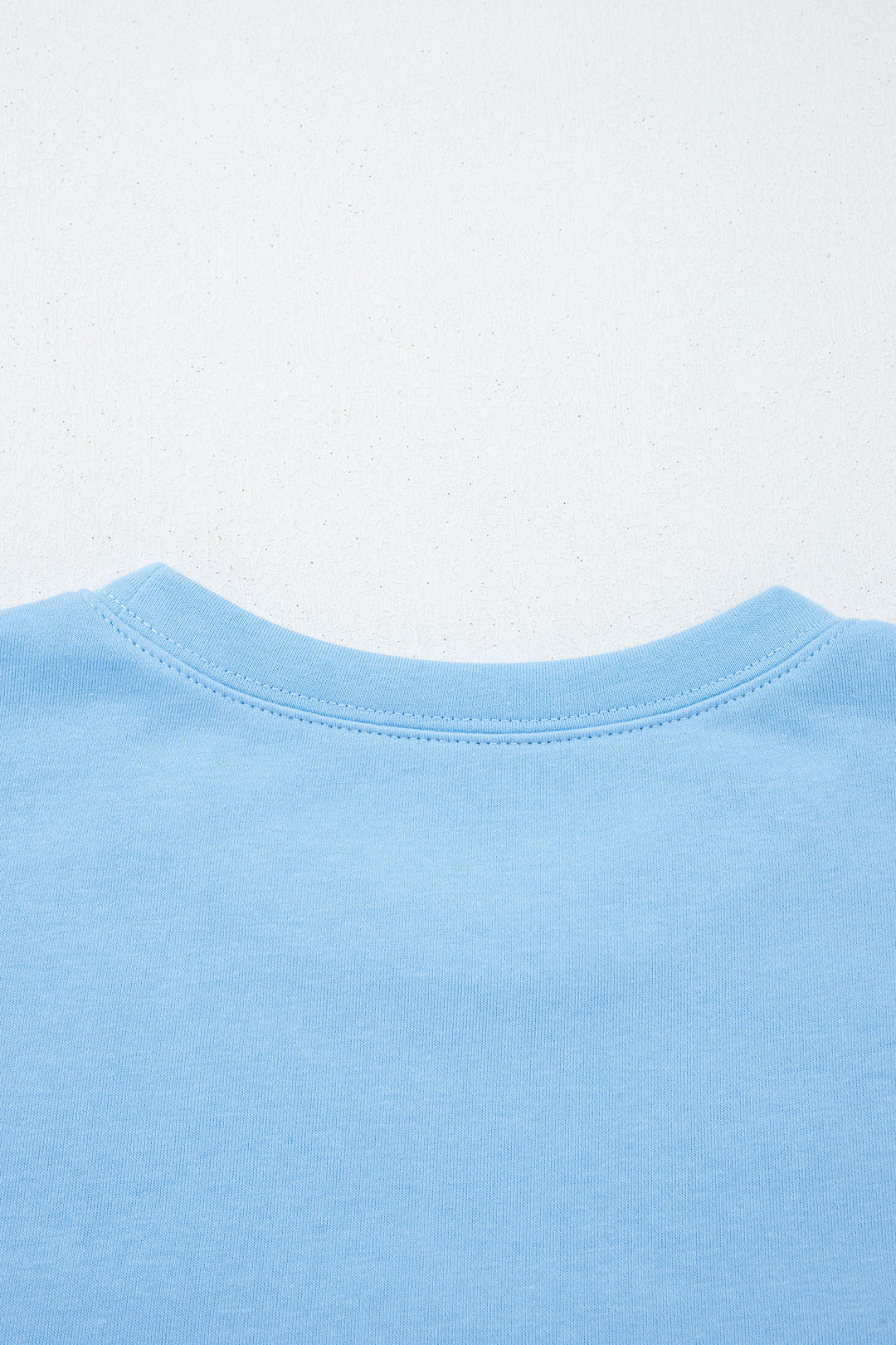Mist Blue USA Flag Textured Patchwork Cap Sleeve Tee