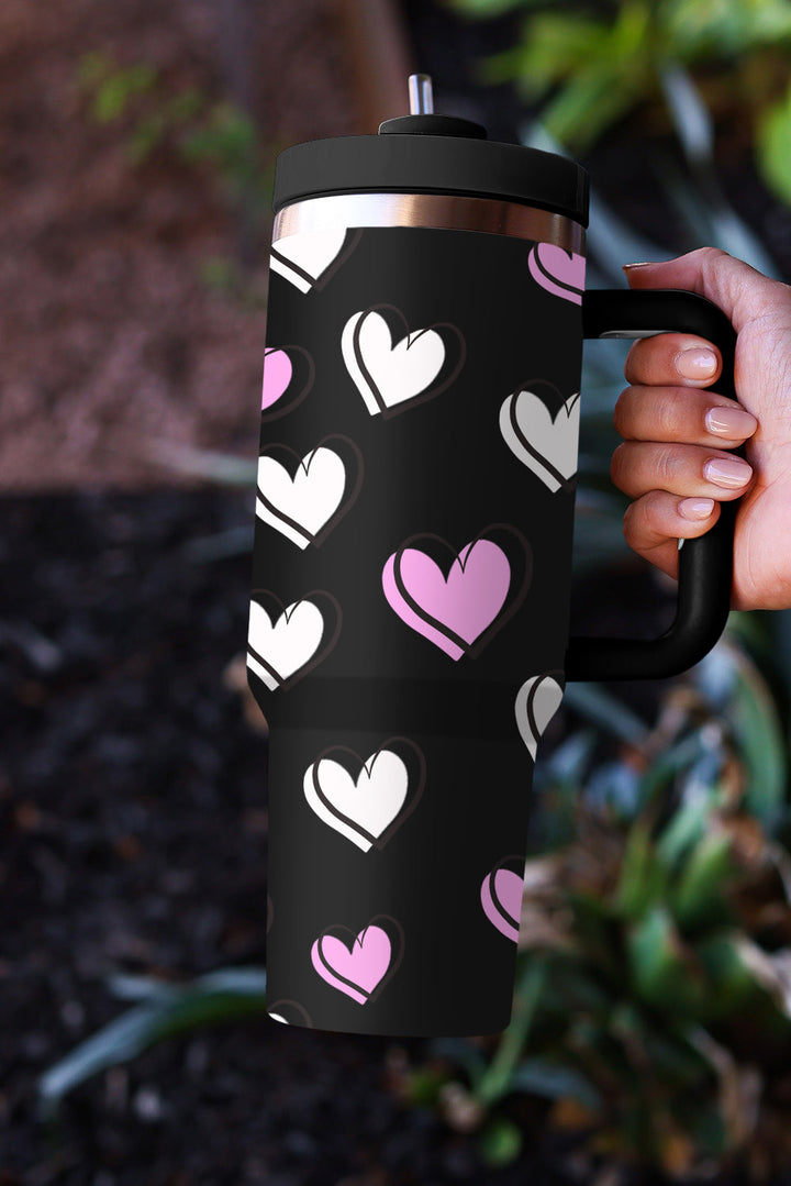 Tasse isotherme avec poignée et imprimé cœur de la Saint-Valentin (40 oz)