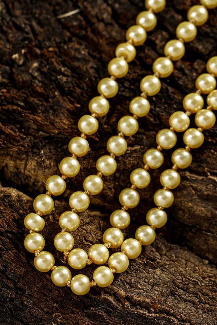 Faux Pearl Beaded Layered Necklace