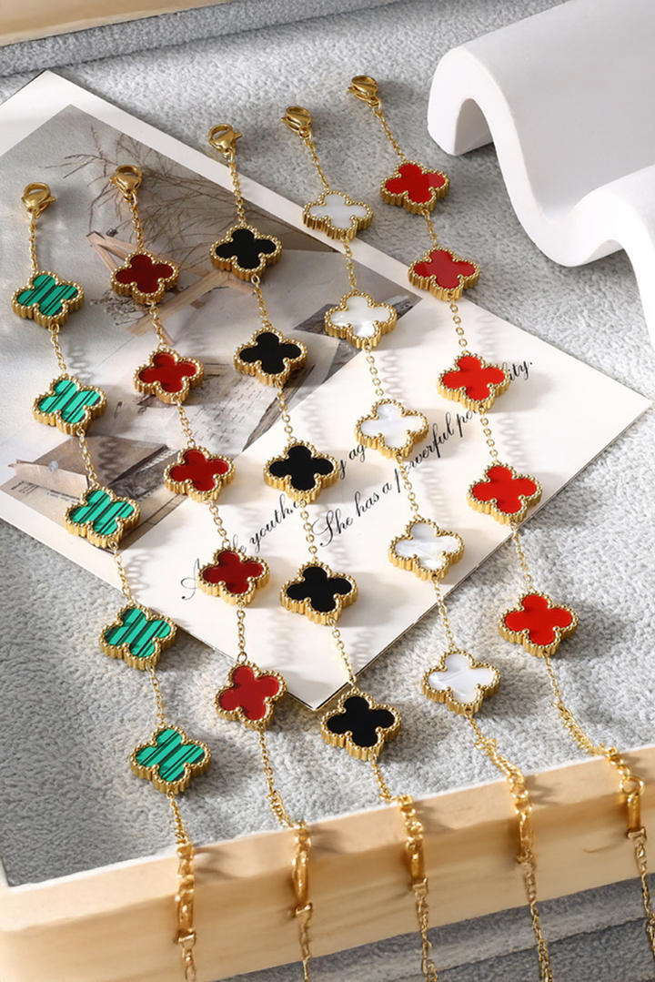Bracelet chaîne trèfle à quatre feuilles de la Saint-Patrick