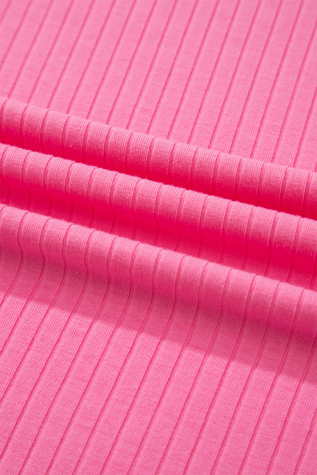 Sachet Pink Soft Ribbed Color Block Trim Casual Short Set