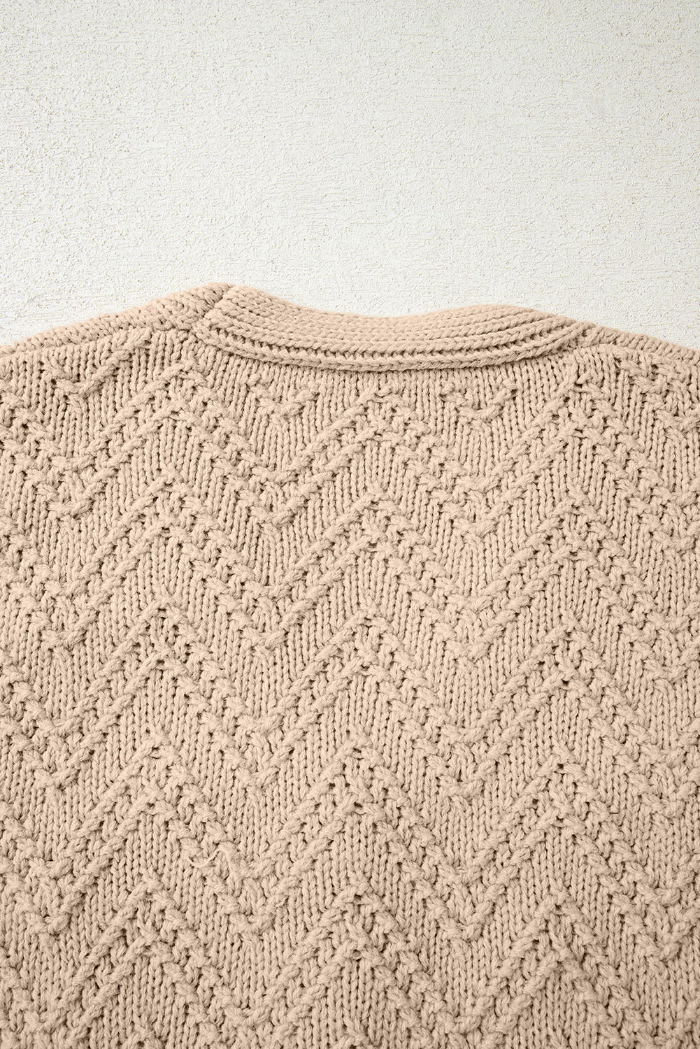 Smoke Gray Pearl Embellished Button Front Sweater Cardigan