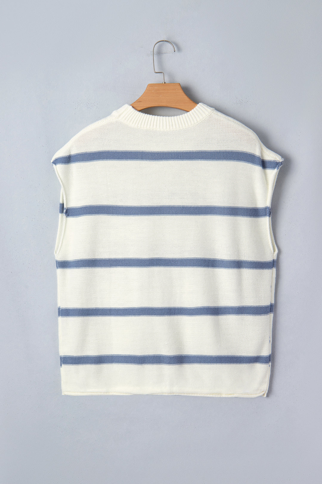 Blue Striped Batwing Sleeve Sweater Tee
