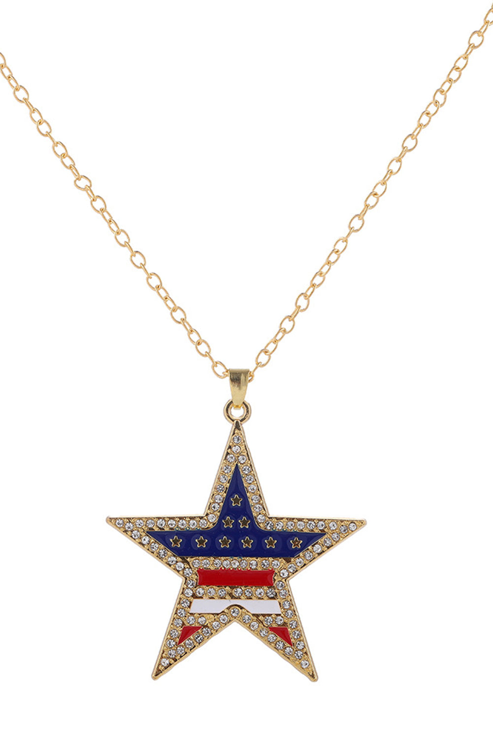 Collier étoile avec strass et drapeau américain