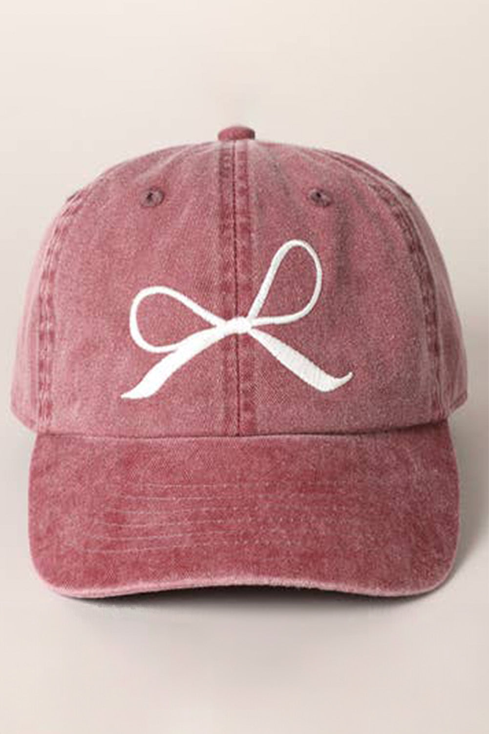 Denim-Baseballkappe mit bestickter Schleife und Knoten