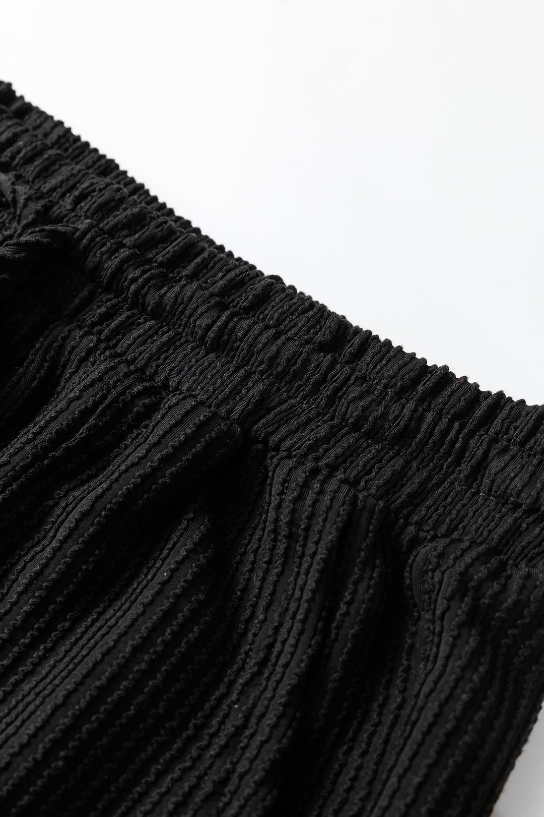 Black MERRY Corded Long Sleeve Top and Pockets Pants Set