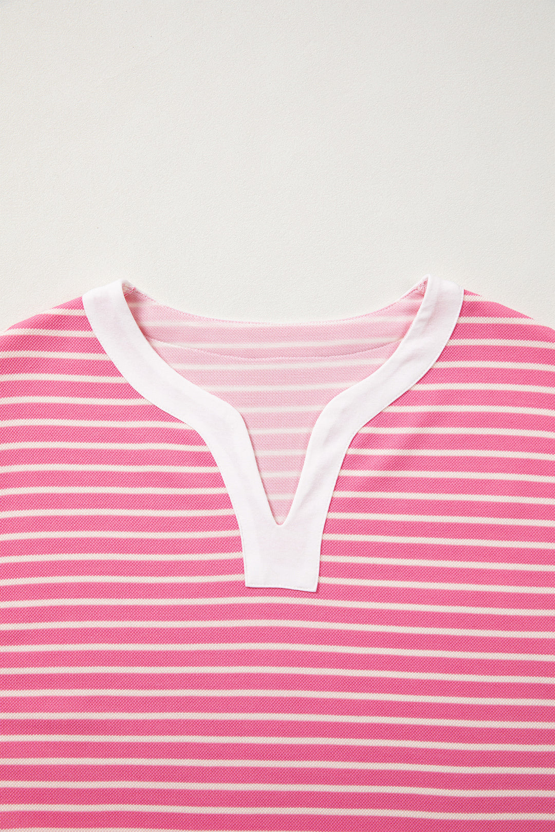 Pink Stripe Color Block Trim Notched Neck Sleeveless Shift Mini Dress