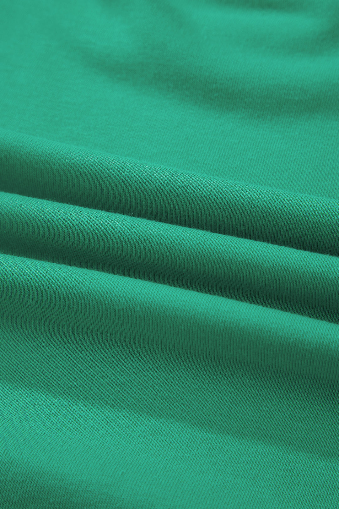 Sea Green Solid Color Loose Tee Drawstring Shorts 2pcs Outfit