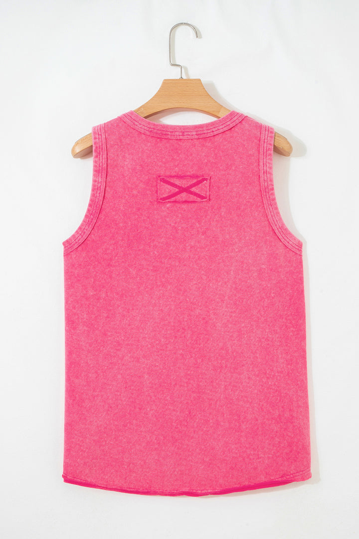 Mineral Wash V Neck Tank Top