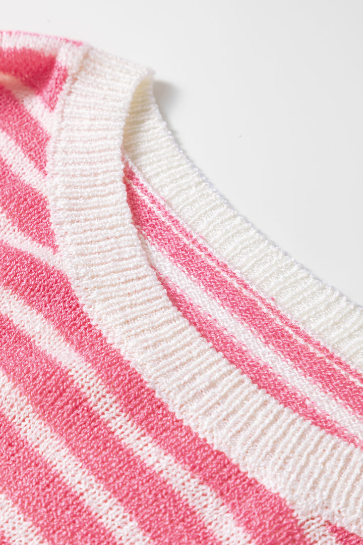 Multicolour Striped Exposed Seam Colorblock Patchwork Plus Size Sweater