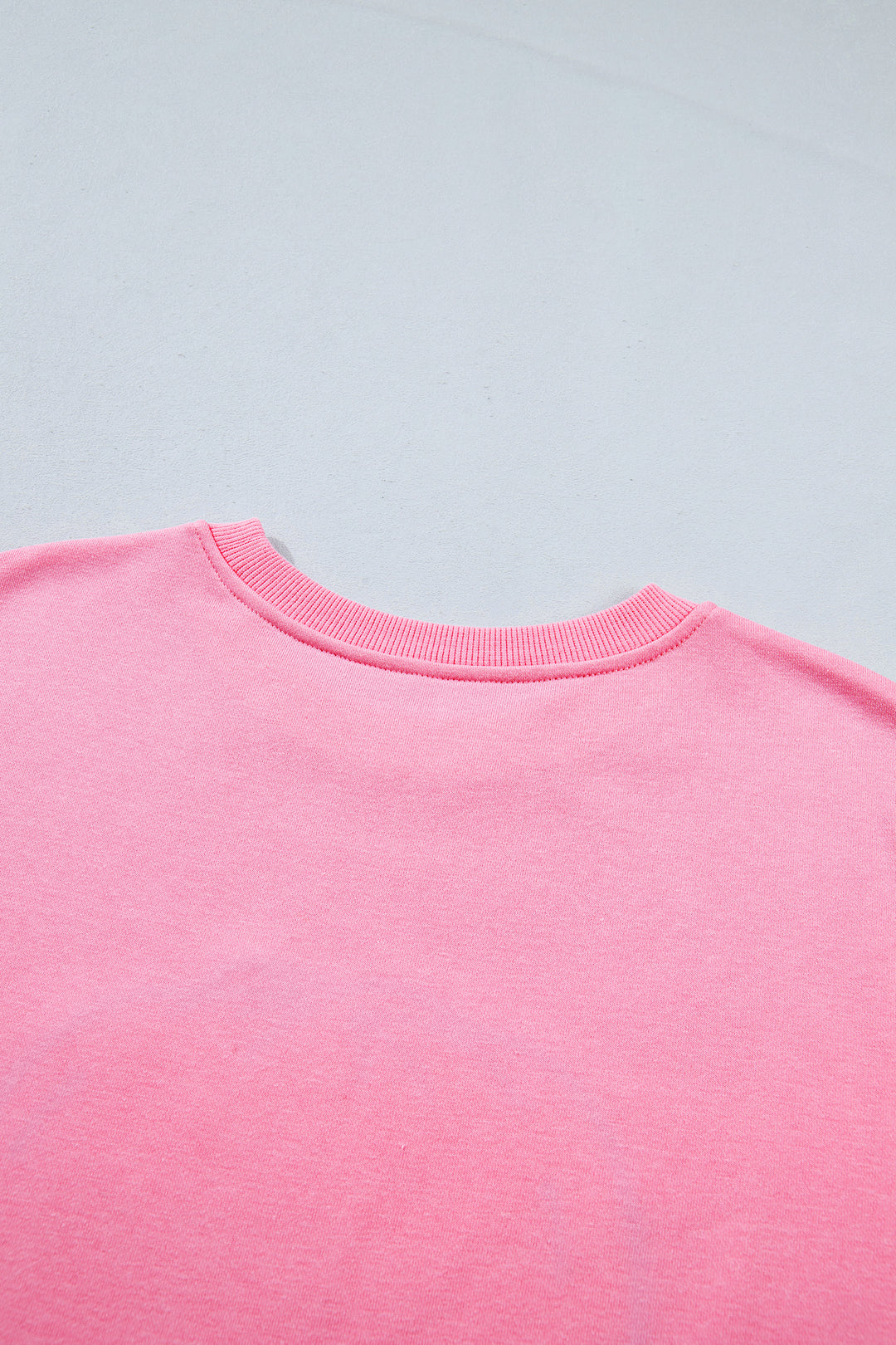 Pink Embroidered Pumpkin Face Long Sleeve Round Neck Sweatshirt