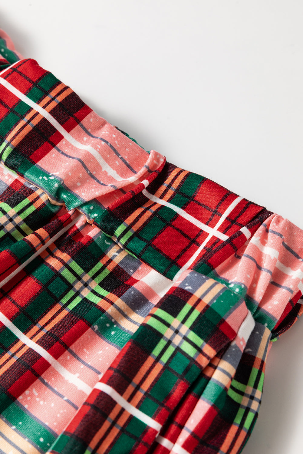 christmas plaid allover top and pants lounge set