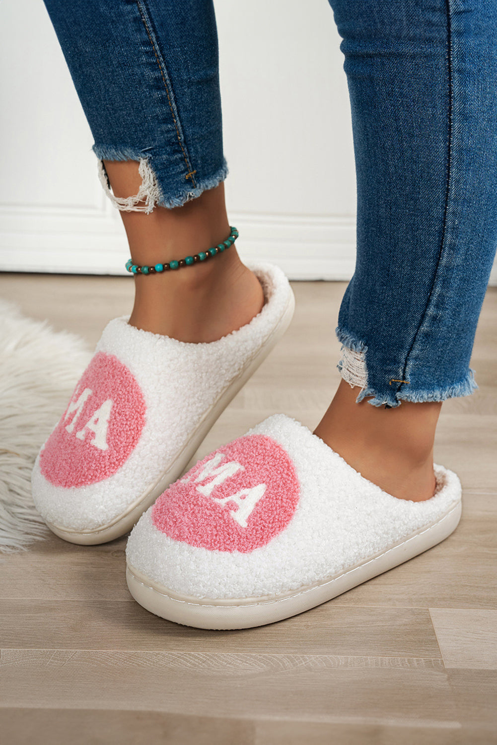 Chaussons douillets en peluche Kawaii MAMA