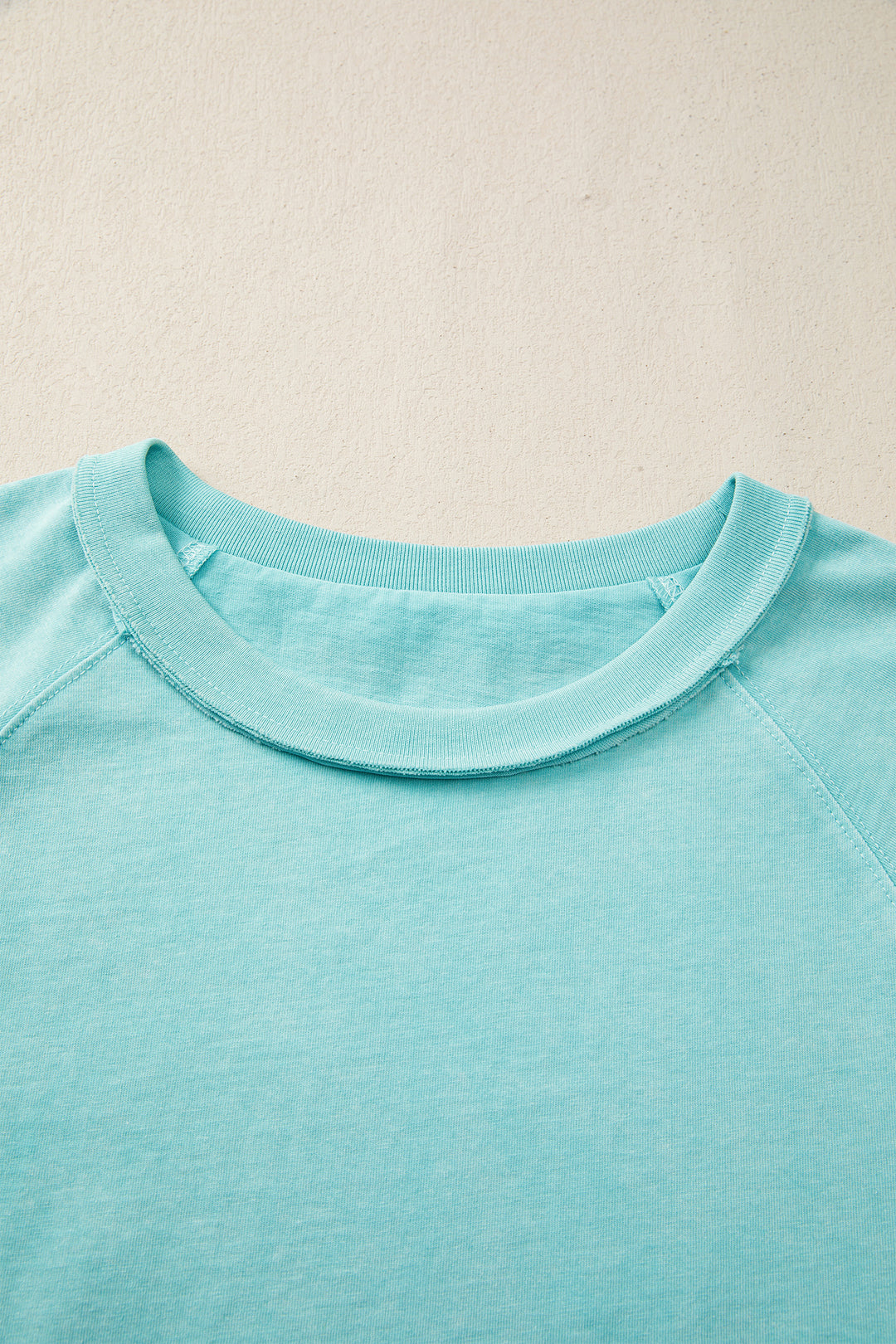 Summer Mineral Wash Raglan Sleeve Boxy Fit Cropped Tee