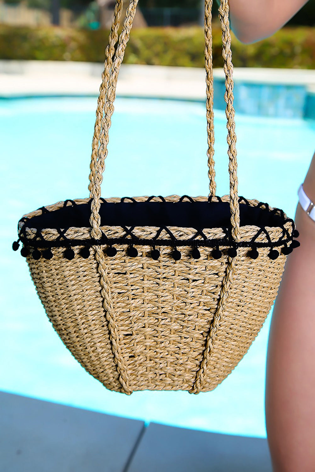 Sac à bandoulière simple en rotin 