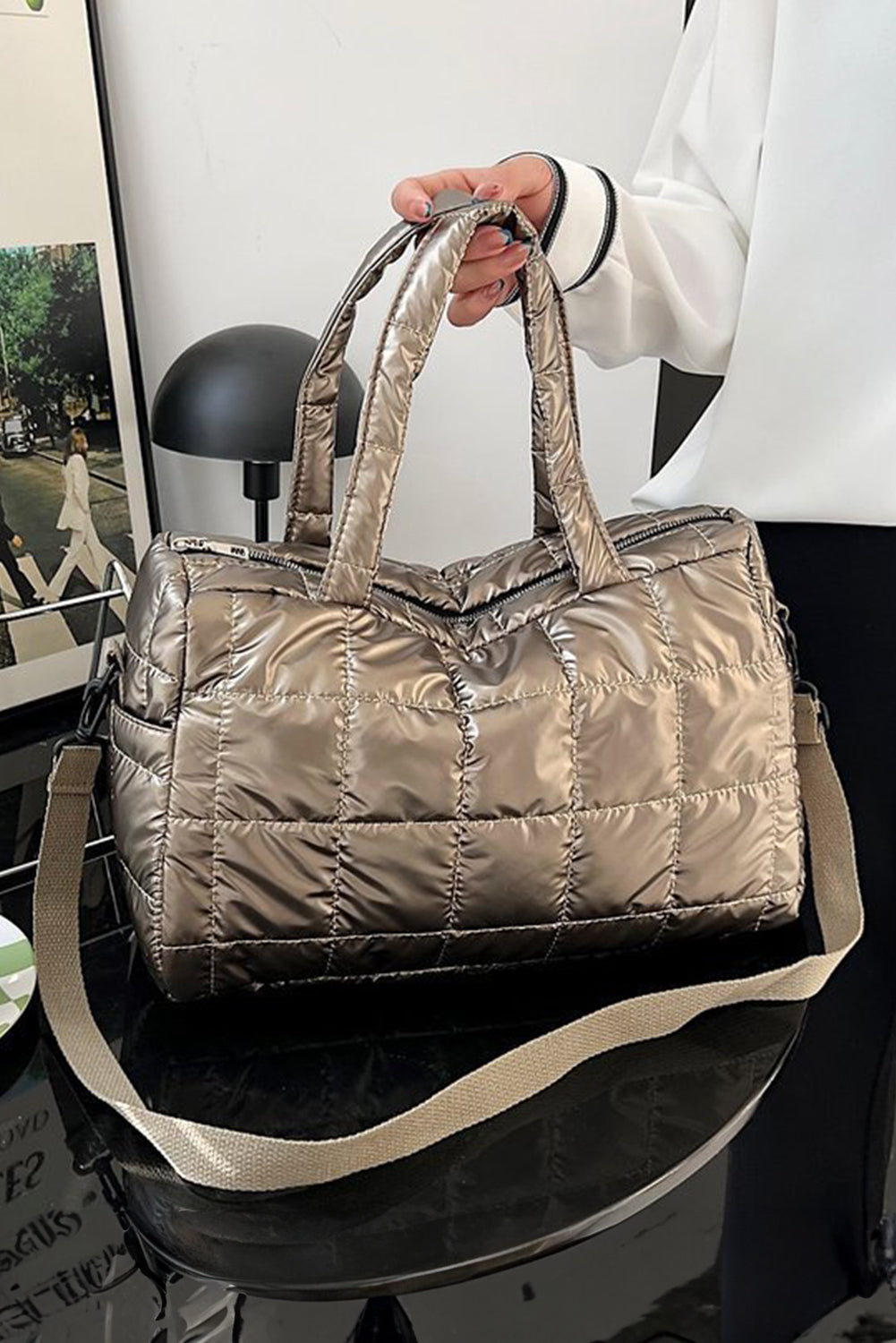 Large Capacity Quilted Puffer Tote Bag