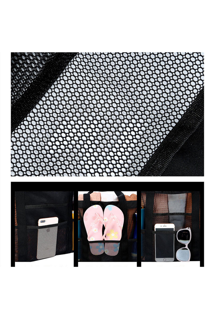 Grand sac fourre-tout en maille multi-poches