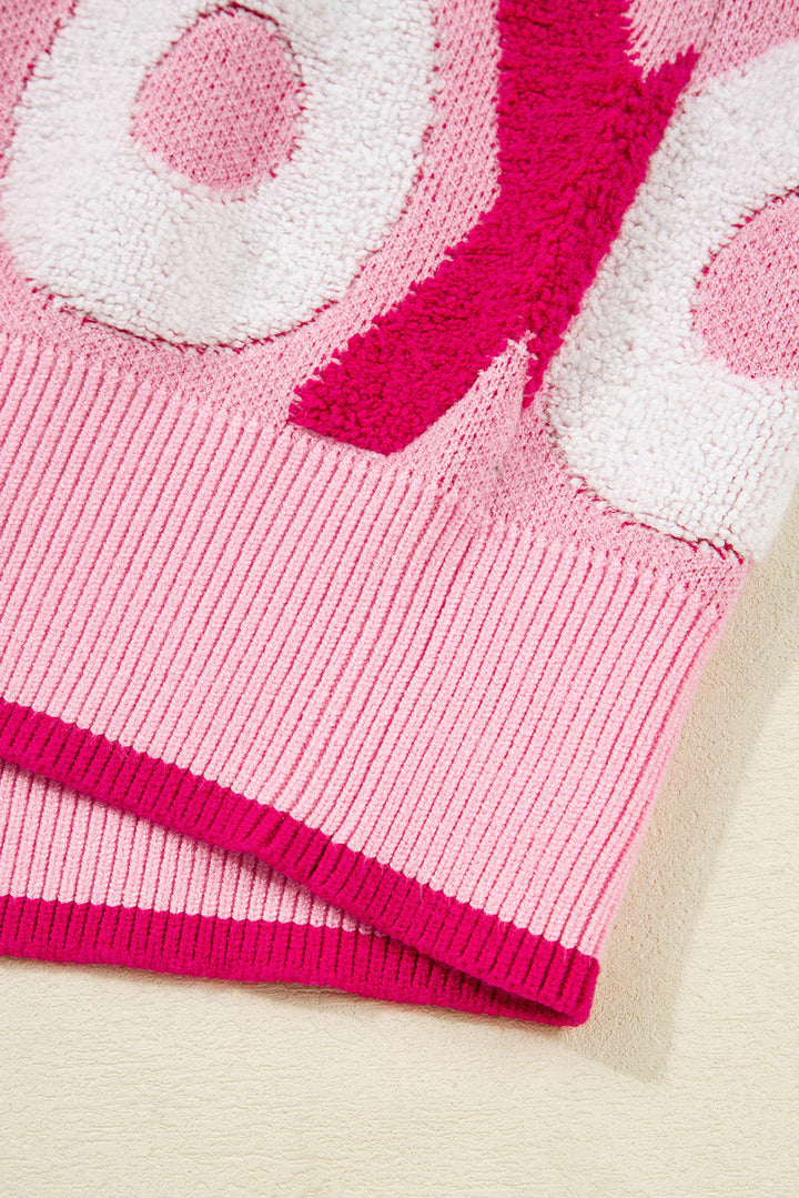 XOXO Pattern Drop Shoulder Crewneck Valentines Sweater