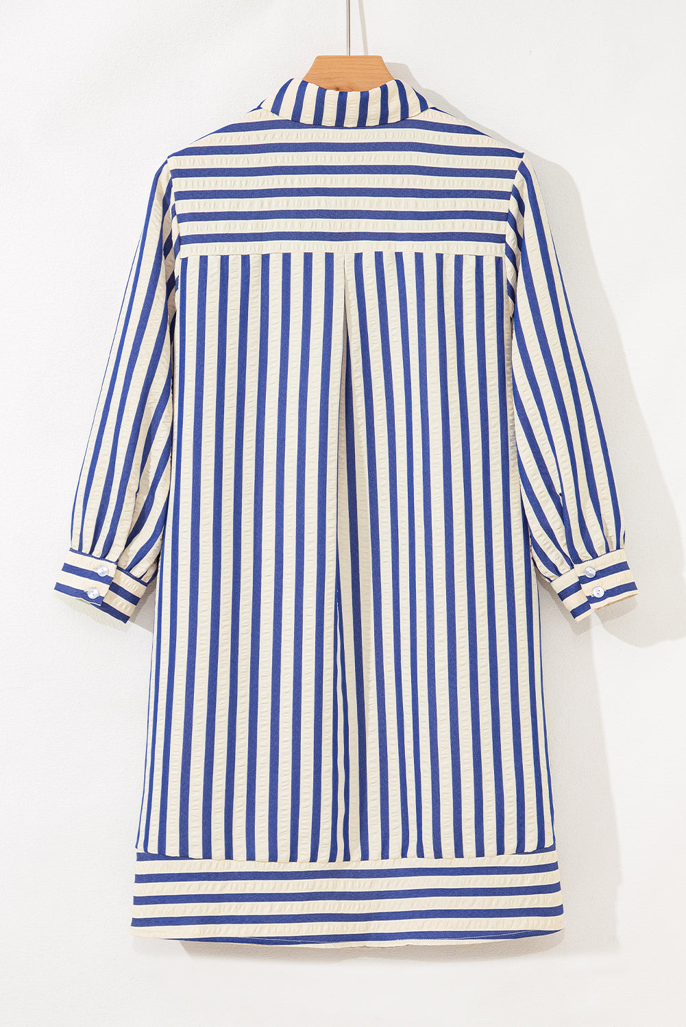 Collared Half Button Side Pockets Loose Fit Mini Dress