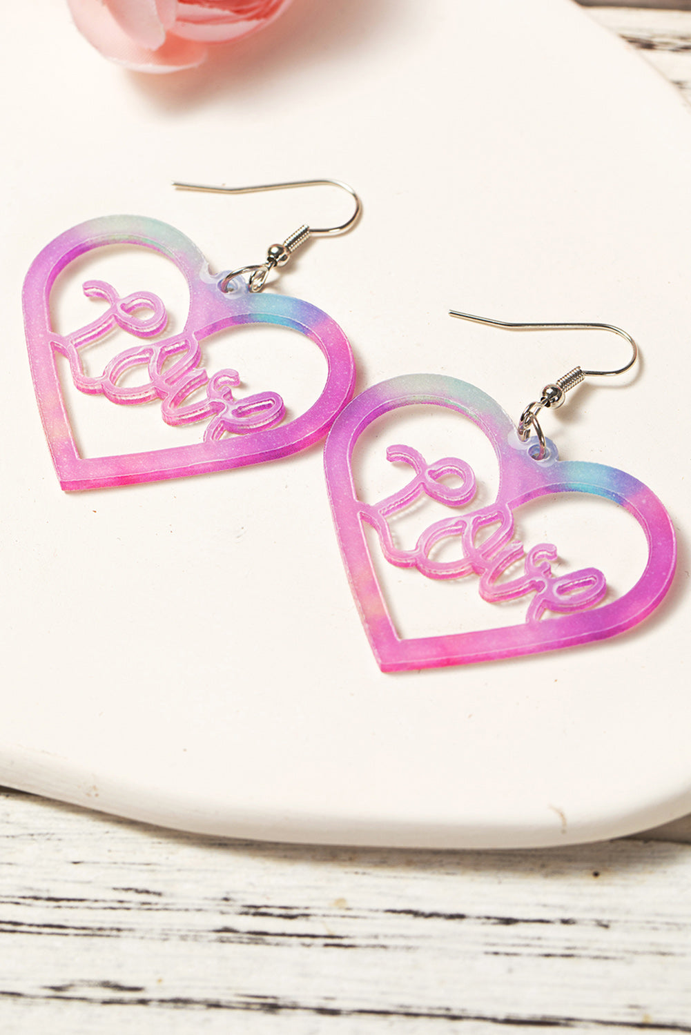 Boucles d'oreilles tendance en forme de cœur creux pour la Saint-Valentin
