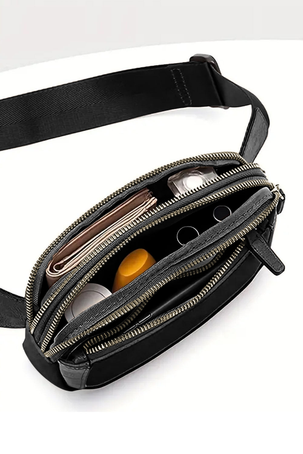 Minimalist Multi-zipped Crossbody Bag
