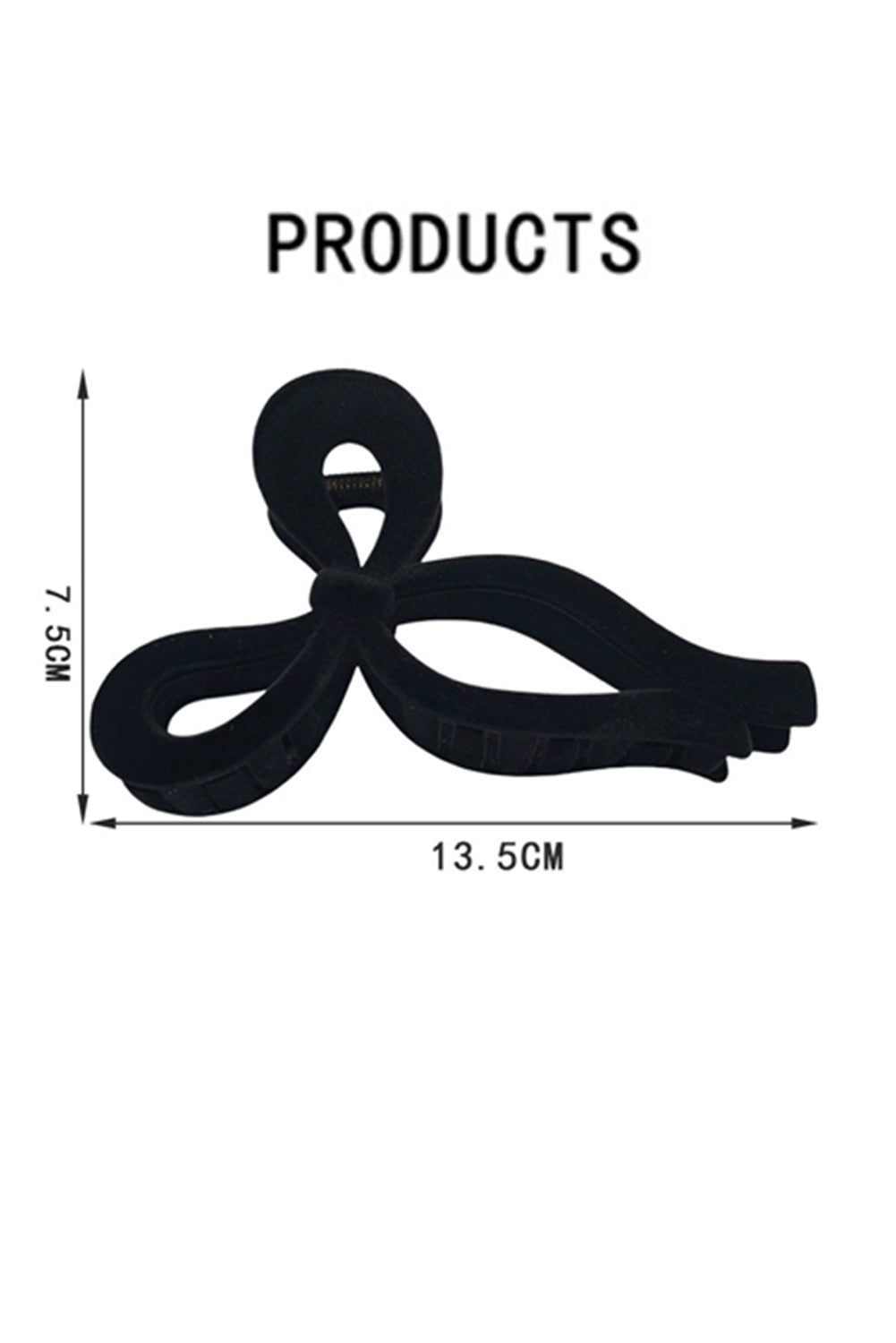 Velvet-Flocked Bow Shape Claw Clip