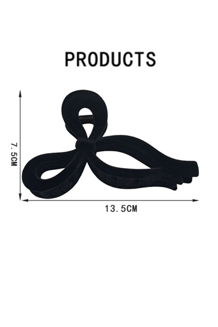 Velvet-Flocked Bow Shape Claw Clip