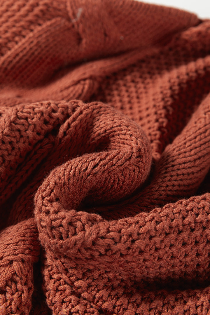 Chunky Fit Slouchy Textured Knit Sweater