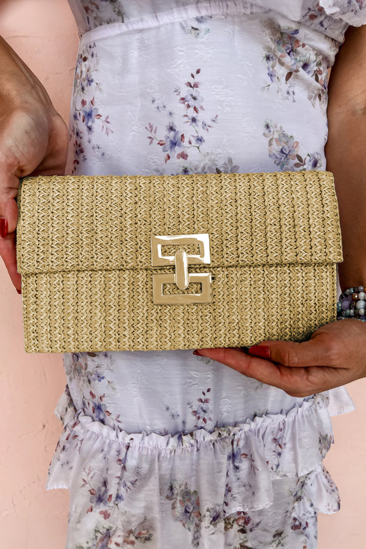 Sac à main à rabat avec fermoir en métal tissé