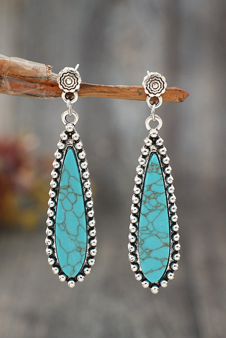 Vintage Bohemian Turquoise Alloy Earrings