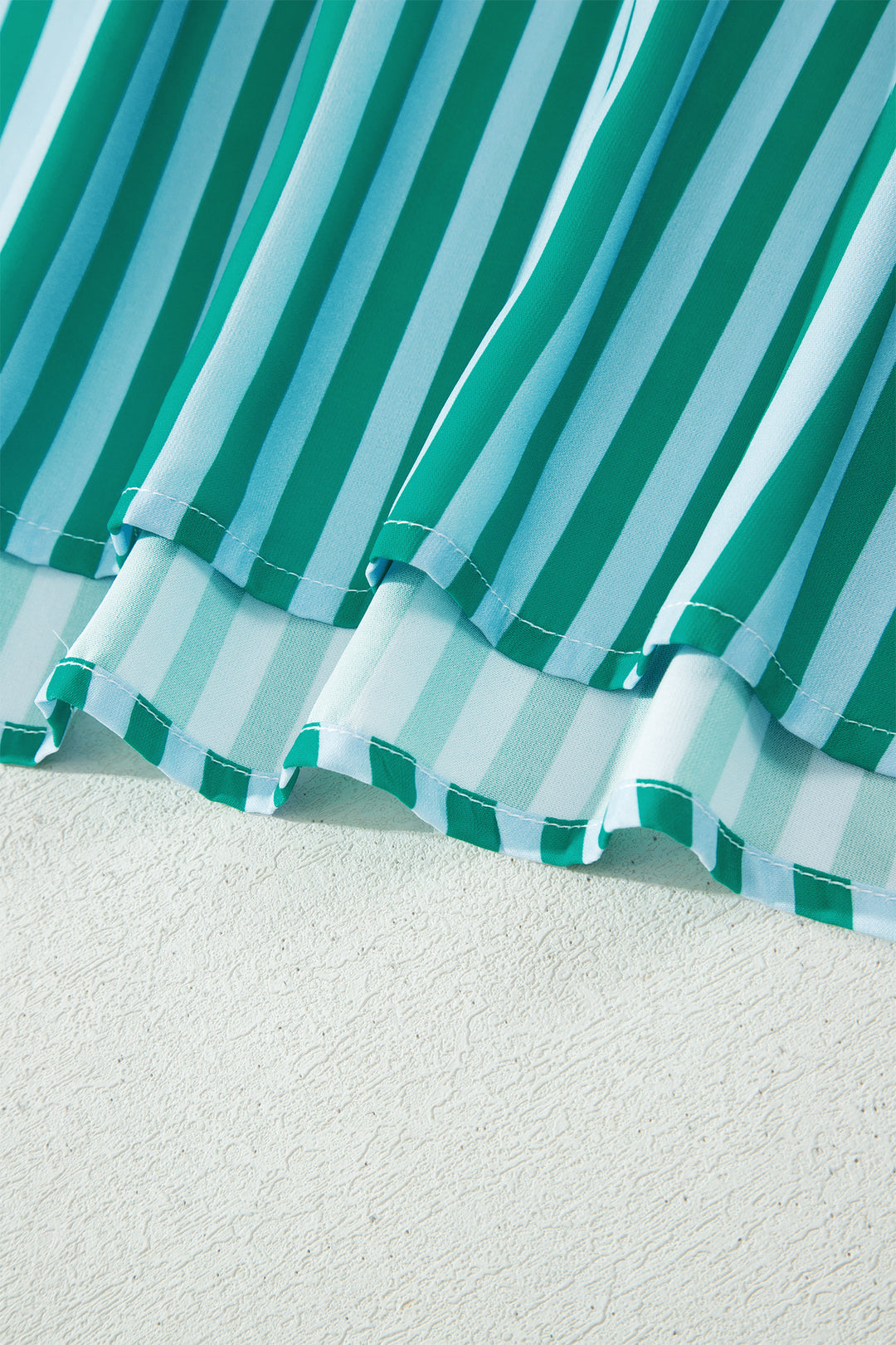 Green Stripe Knot Strap High Waist Maxi Dress
