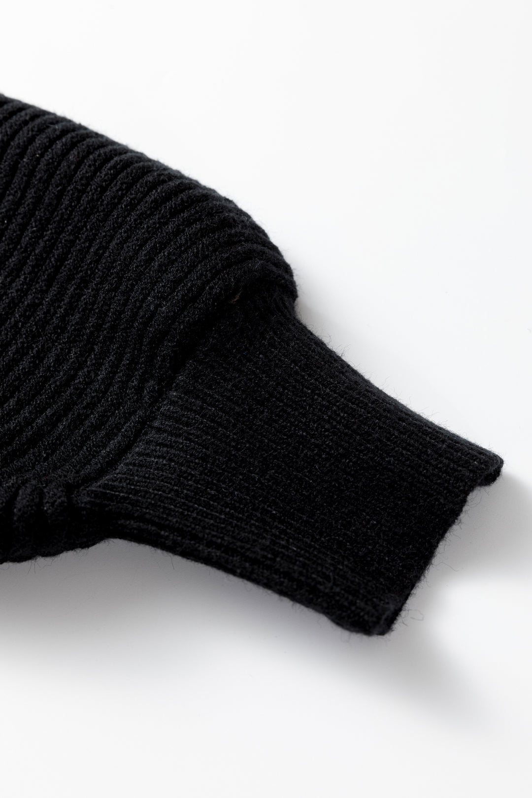 Black High Neck Sweater Pleated Mini Skirt 2pcs Knitted Outfit