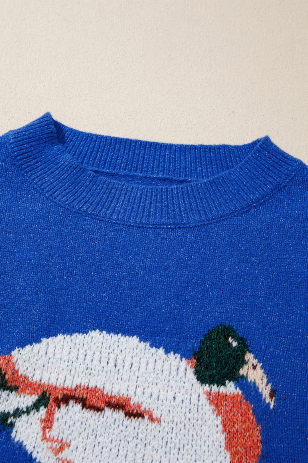 Blue Drop Shoulder Long Sleeve Sweater