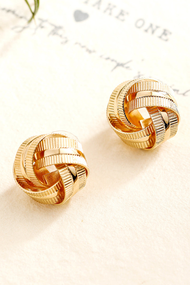 Boucles d'oreilles à tige en forme de nœud texturé plaqué
