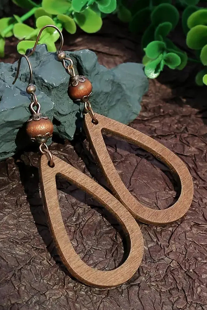 Vintage Hollowed Waterdrop Shape Hook Earrings