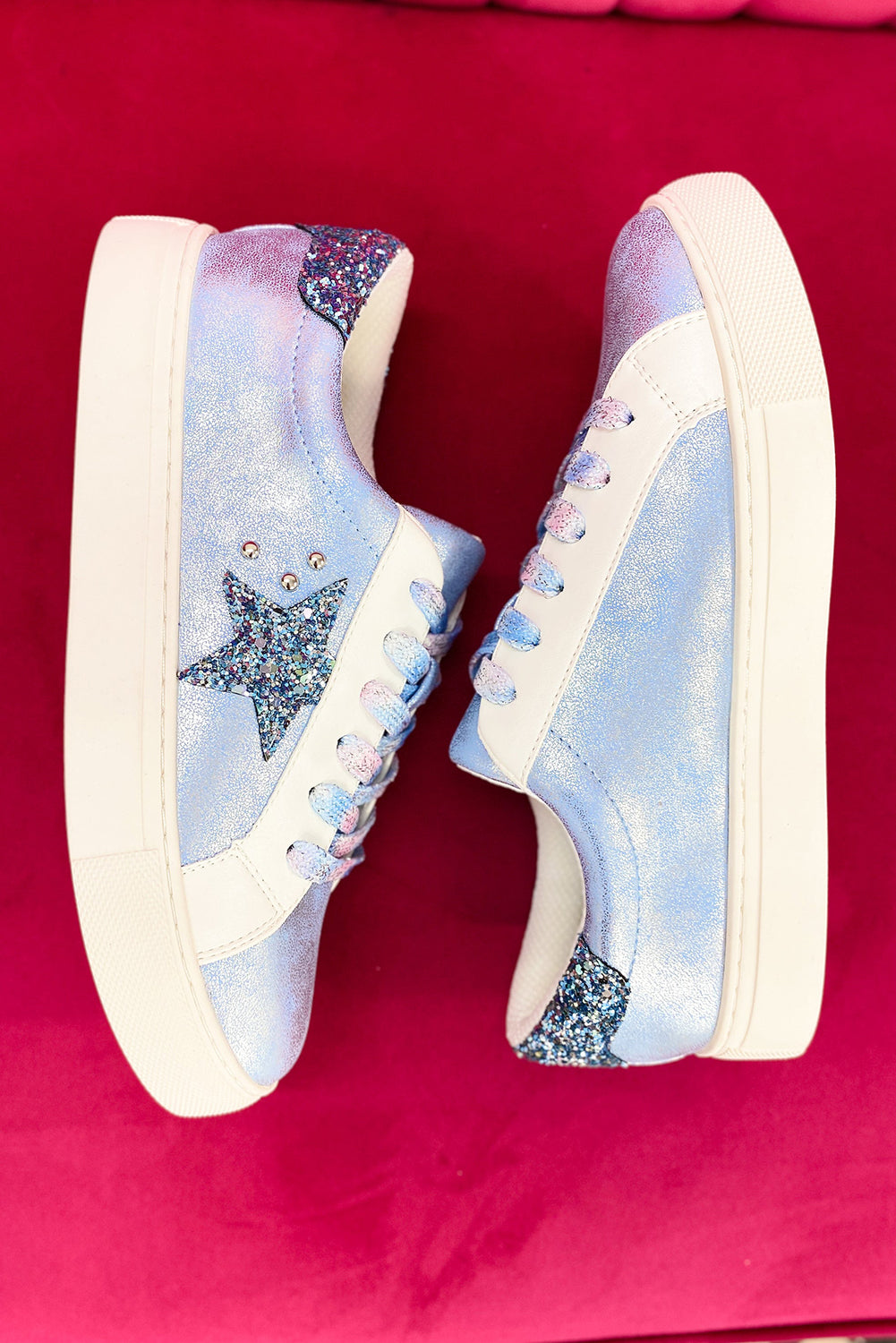 Star Pailletten Patchwork Criss Cross Freizeitschuhe