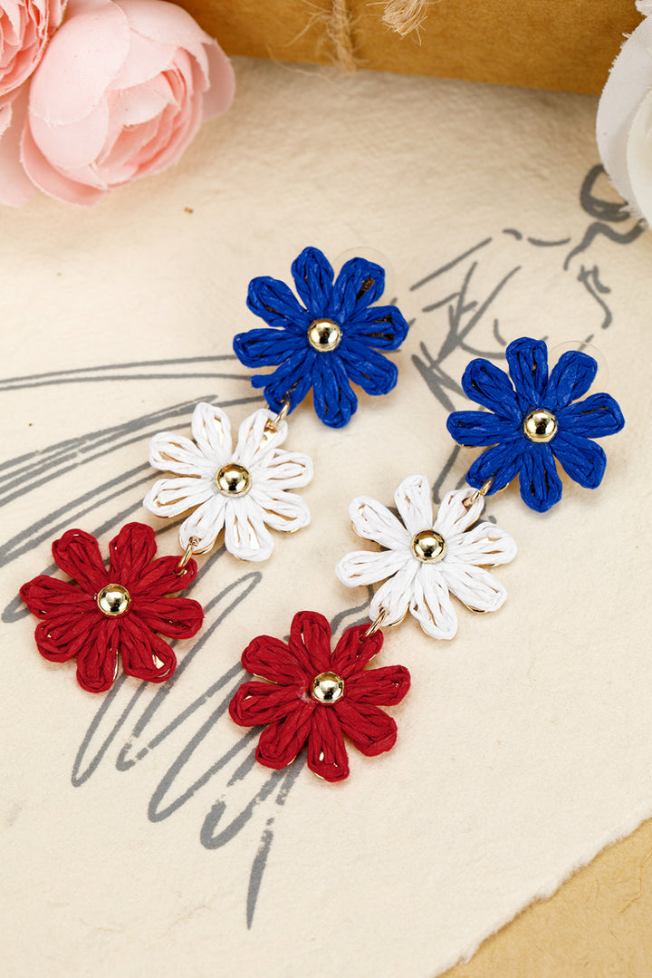 Boucles d'oreilles pendantes à fleurs au crochet