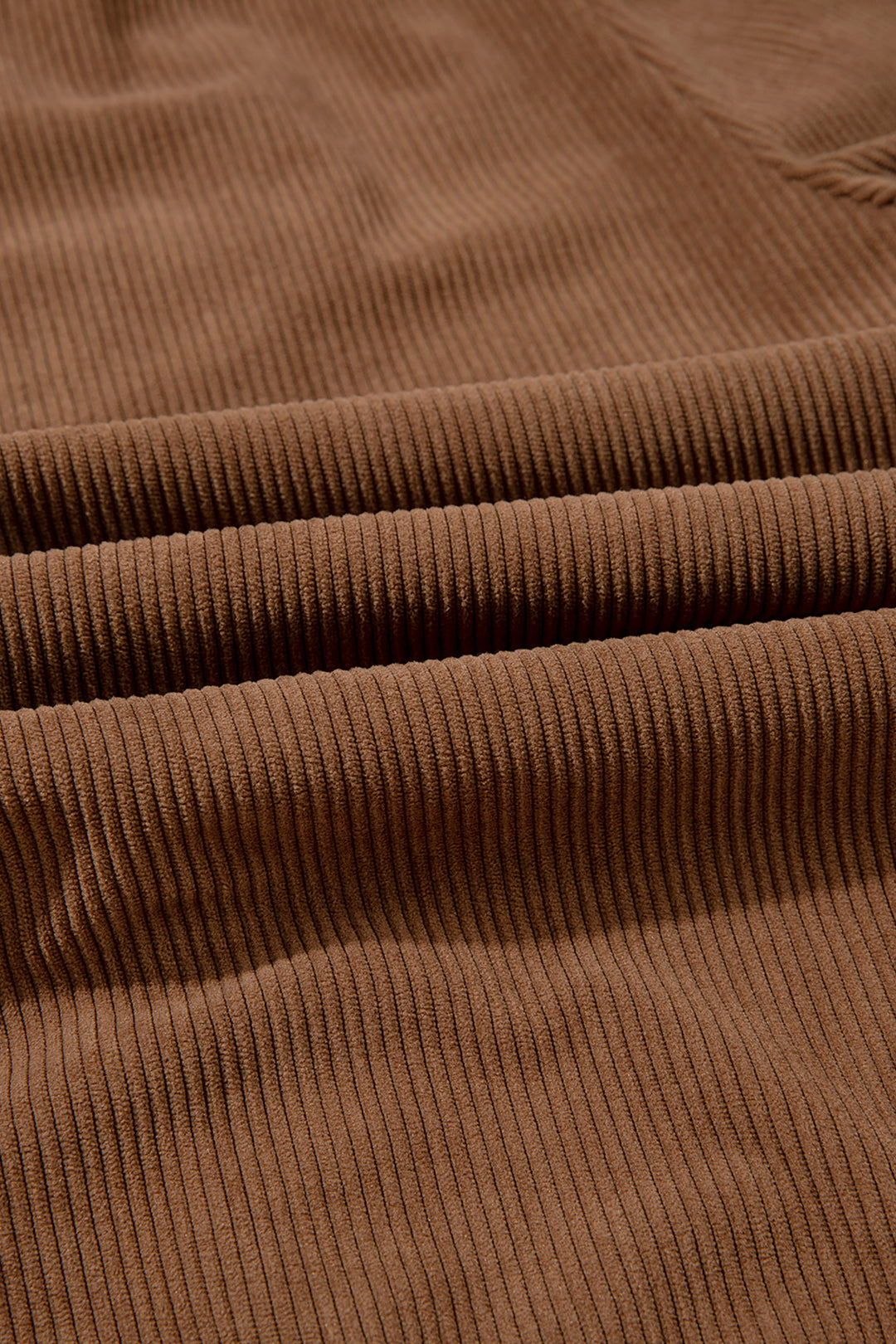 Coffee Corduroy Elastic Waist Drawstring Cargo Pants