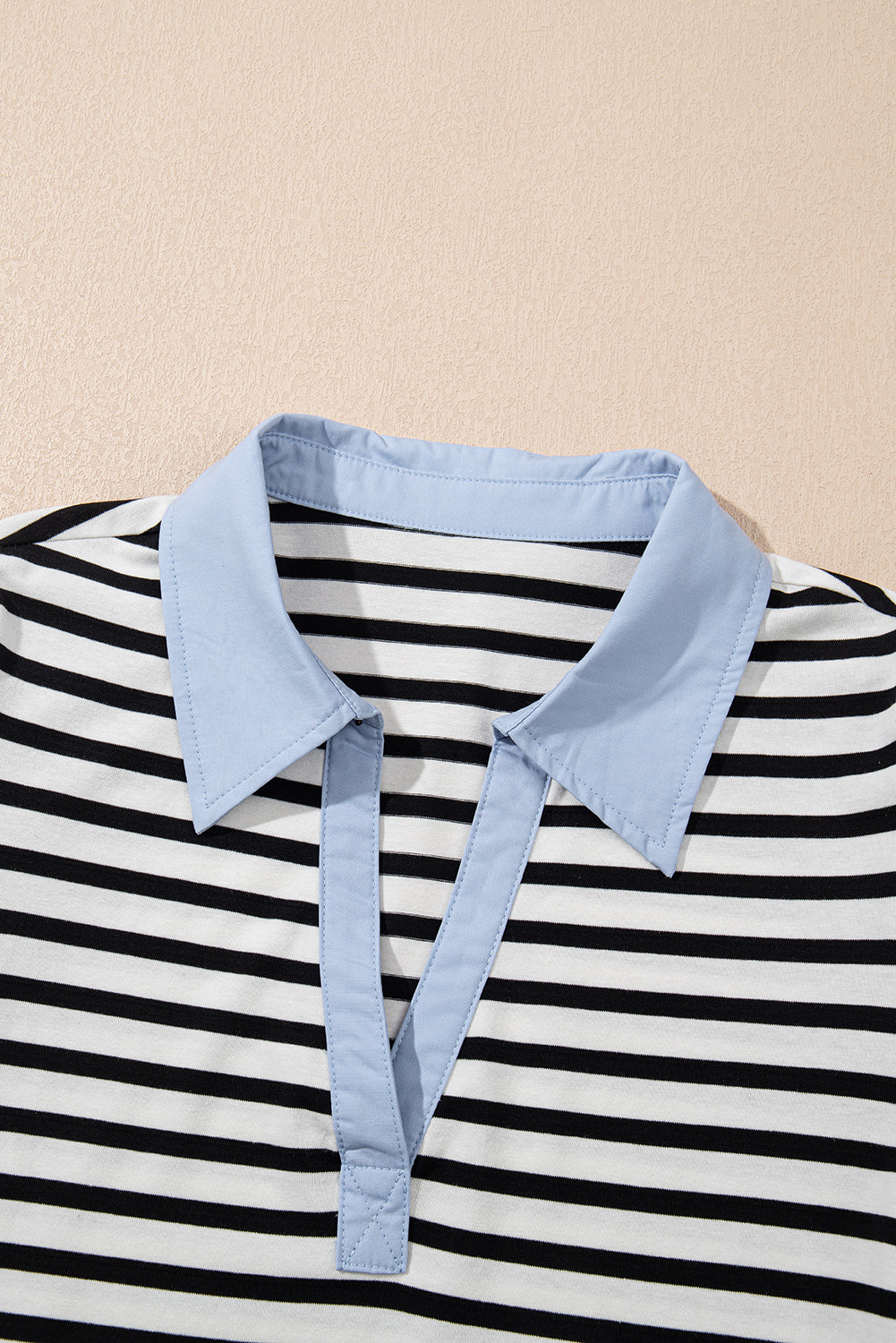 contrast v neck collared puff sleeve t shirt mini dress with pockets