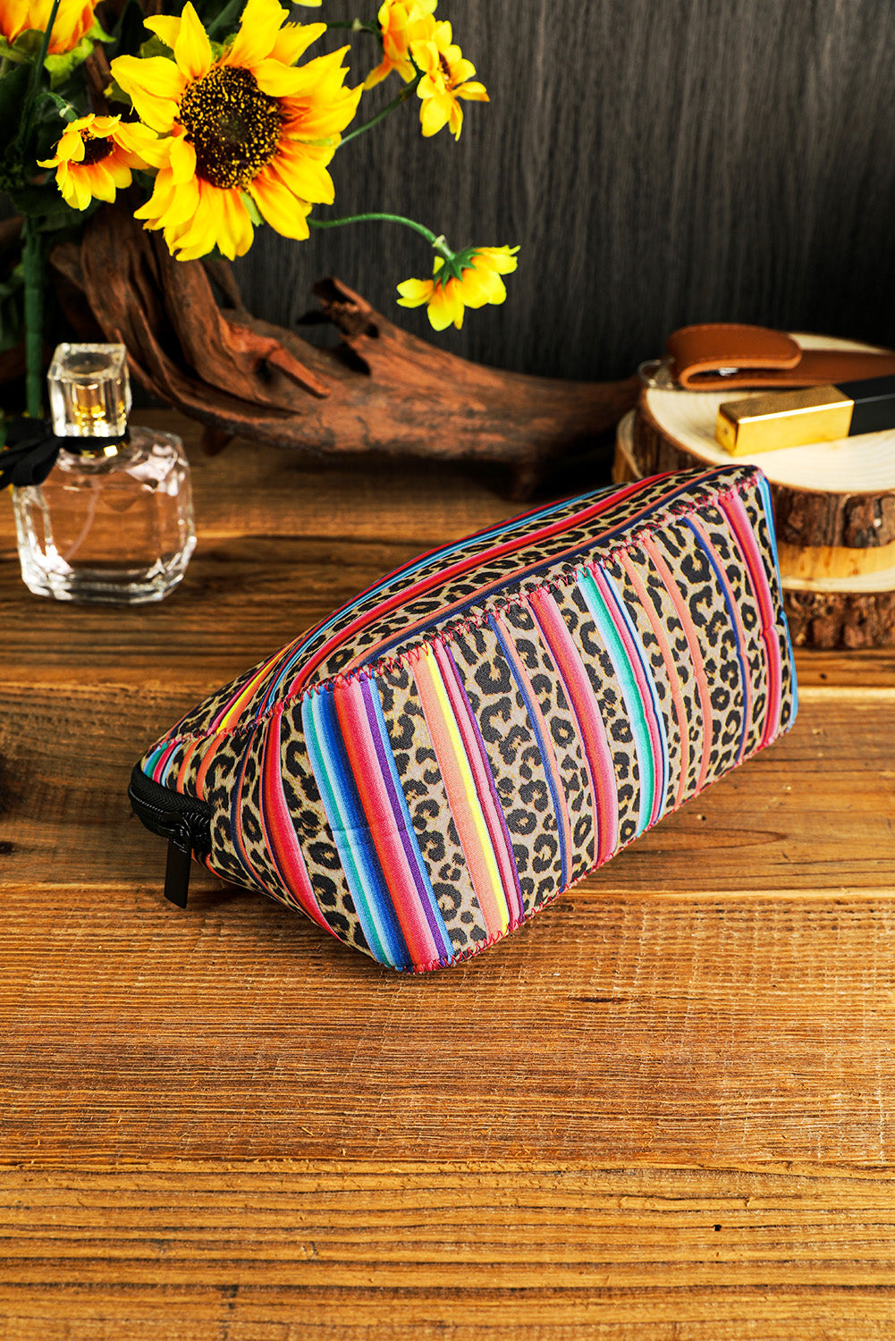 Trousse de maquillage léopard Serape 14 x 19 cm