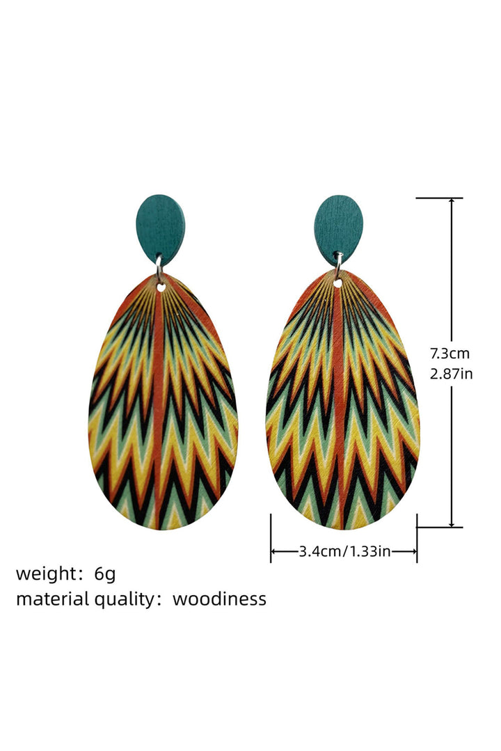 Boucles d'oreilles pendantes à imprimé abstrait bohème