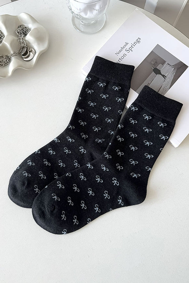 Crew-Socken mit Schleifenknoten und geripptem Rand