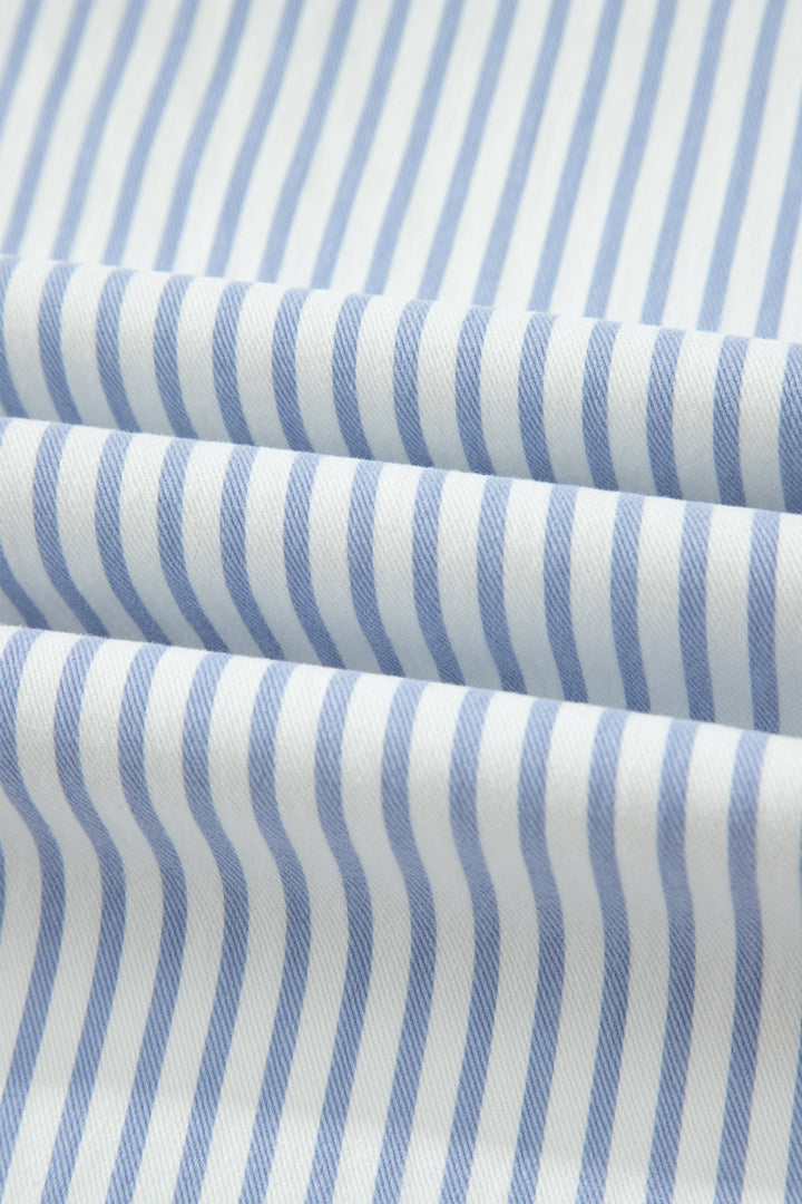 Sky Blue Stripe Casual Barrel Jeans