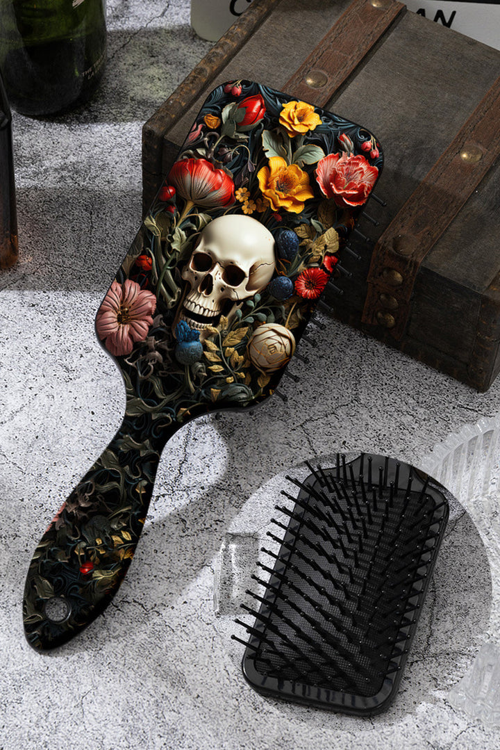 Gothic Flower Skull Print Air Cushion Comb