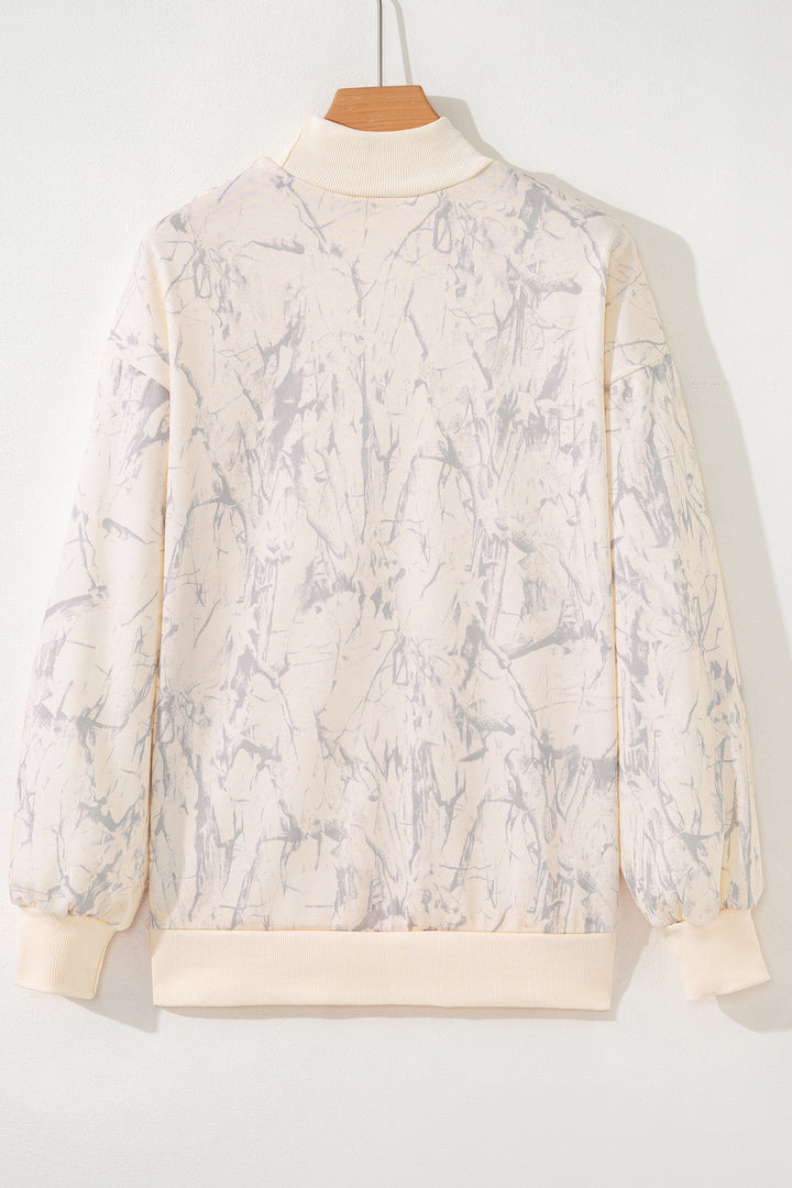 Camo Mock Neck Baggy Sweatshirt