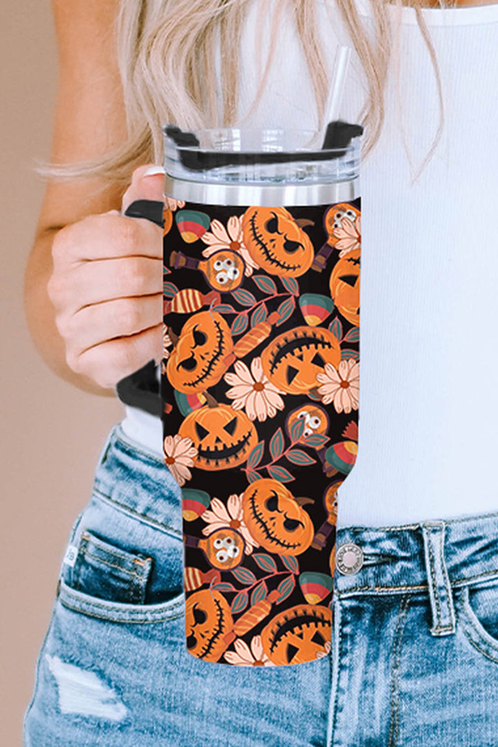 Tasse isotherme en acier inoxydable 304 à imprimé citrouille d'Halloween, 1 134 g